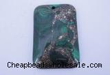 NGP256 31*47mm fashion malachite & pyrite gemstone pendants