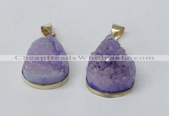 NGP2563 22*30mm teardrop druzy agate gemstone pendants