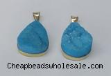 NGP2565 22*30mm teardrop druzy agate gemstone pendants