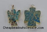 NGP2591 25*35mm - 38*48mm angel sea sediment jasper pendants