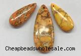 NGP260 15*30mm - 20*50mm flat teardrop sea sediment jasper pendants set