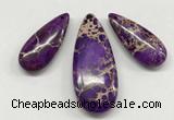 NGP261 15*30mm - 20*50mm flat teardrop sea sediment jasper pendants set