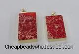 NGP2615 20*40mm - 25*45mm rectangle sea sediment jasper pendants