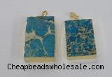 NGP2616 20*40mm - 25*45mm rectangle sea sediment jasper pendants