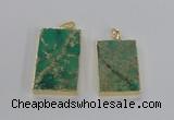 NGP2617 20*40mm - 25*45mm rectangle sea sediment jasper pendants