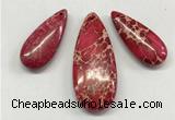 NGP262 15*30mm - 20*50mm flat teardrop sea sediment jasper pendants set