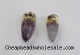 NGP2628 12*30mm - 15*40mm cone amethyst gemstone pendants