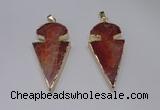 NGP2648 25*48mm - 28*54mm arrowhead agate pendants wholesale