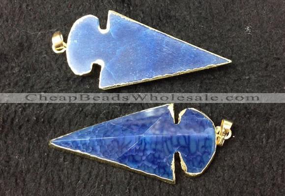 NGP2660 24*53mm - 26*55mm arrowhead agate pendants wholesale