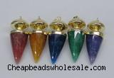 NGP2744 20*45mm - 20*50mm cone agate gemstone pendants wholesale