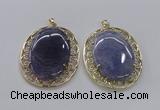 NGP2756 50*60mm oval agate gemstone pendants wholesale