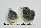 NGP2770 25*30mm - 30*40mm freeform plated druzy agate pendants