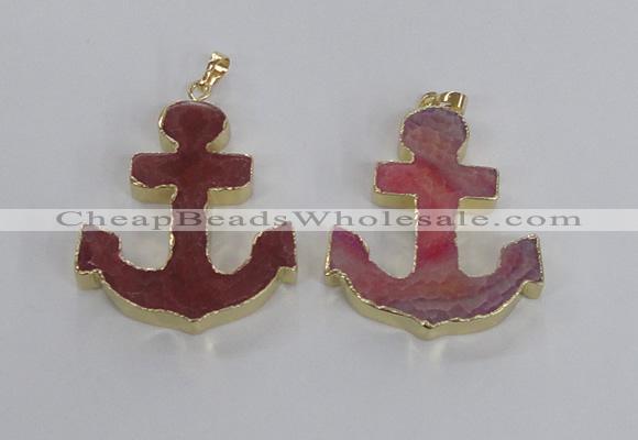 NGP2786 40*50mm anchor agate gemstone pendants wholesale