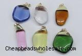 NGP2800 15*30mm - 25*35mm freeform crystal glass pendants wholesale