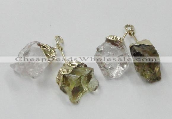 NGP2808 18*25mm - 20*25mm nuggets mixed quartz pendants wholesale