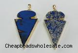 NGP2823 25*50mm - 27*55mm arrowhead sea sediment jasper pendants