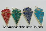 NGP2824 25*50mm - 27*55mm arrowhead sea sediment jasper pendants