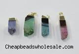 NGP2849 8*20mm - 12*40mm sticks druzy agate gemstone pendants