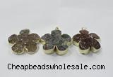 NGP2852 42*45mm - 50*52mm flower agate gemstone pendants