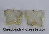 NGP2870 40*50mm - 45*55mm butterfly druzy agate pendants wholesale