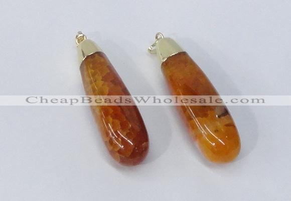 NGP2921 16*58mm - 18*60mm teardrop agate gemstone pendants