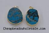 NGP2946 25*35mm – 35*45mm freeform sea sediment jasper pendants