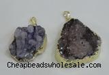 NGP2976 25*30mm – 25*35mm freeform druzy agate pendants