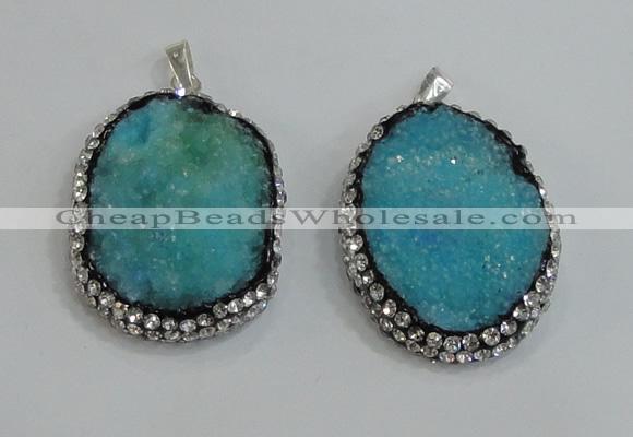 NGP2982 25*35mm – 30*40mm freeform druzy agate pendants