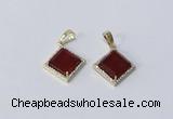 NGP3010 12*12mm diamond agate gemstone pendants wholesale