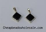 NGP3011 12*12mm diamond agate gemstone pendants wholesale