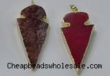 NGP3052 25*50mm - 28*55mm arrowhead agate pendants wholesale