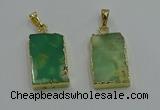 NGP3062 13*18mm – 15*25mm rectangle Australia chrysoprase pendants