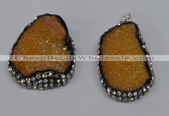 NGP3093 25*35mm – 30*40mm freeform druzy agate pendants