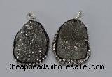 NGP3096 25*35mm – 30*40mm freeform druzy agate pendants