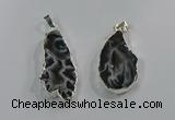 NGP3099 25*40mm - 30*50mm freeform druzy agate gemstone pendants