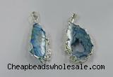 NGP3103 25*40mm - 30*50mm freeform druzy agate gemstone pendants