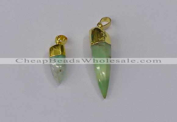 NGP3107 9*20mm – 11*40mm sticks Australia chrysoprase pendants