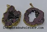 NGP3146 25*35mm - 40*50mm freeform plated druzy agate pendants