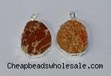 NGP3150 25*35mm - 35*45mm freeform sea sediment jasper pendants