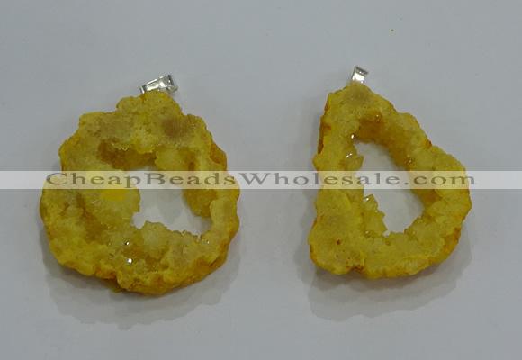 NGP3188 30*40mm - 45*50mm freeform druzy agate pendants