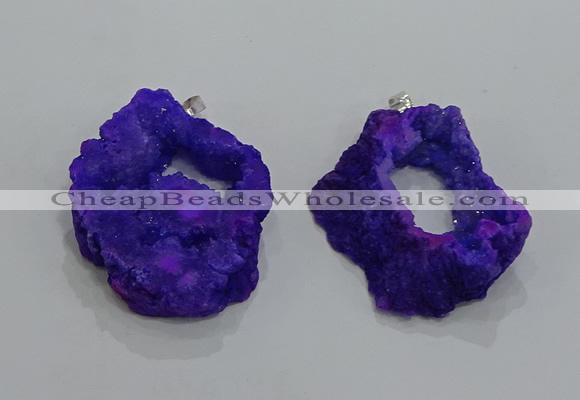 NGP3189 30*40mm - 45*50mm freeform druzy agate pendants