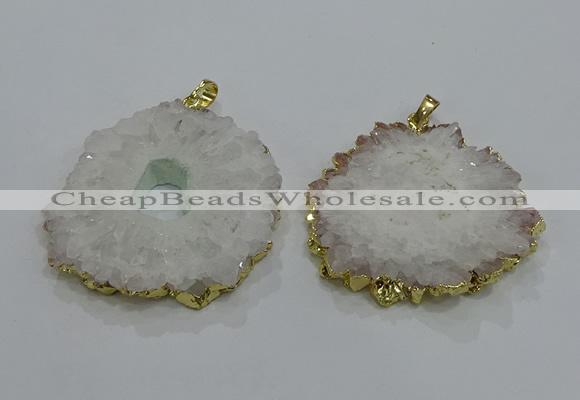 NGP3195 35*40mm - 45*50mm freeform druzy agate pendants