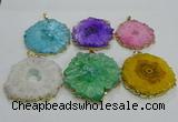 NGP3201 35*40mm - 45*50mm freeform druzy agate pendants