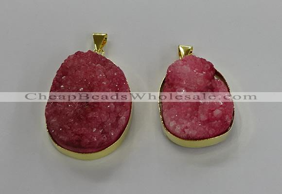 NGP3213 30*40mm - 35*45mm freeform druzy agate pendants