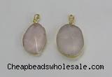 NGP3270 18*25mm - 30*35mm freeform rose quartz pendants