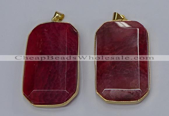 NGP3283 35*60mm octagonal agate gemstone pendants wholesale