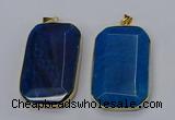 NGP3284 35*60mm octagonal agate gemstone pendants wholesale