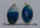 NGP3288 33*55mm faceted marquise agate gemstone pendants wholesale