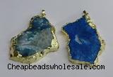 NGP3398 40*45mm - 45*60mm freeform druzy agate pendants