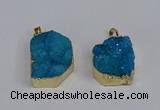 NGP3468 20*30mm - 25*35mm freeform druzy agate pendants wholesale